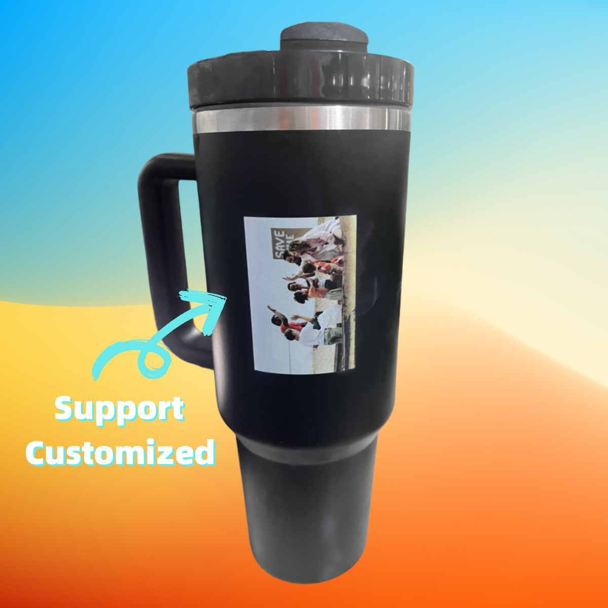Coffee Insulation Cup   personalized with handle portable car stainless steel water bottle large capacity travel thermos mug