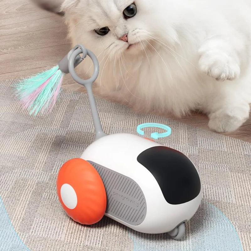 Interactive Cat Toy Car with Remote Control, USB Charging