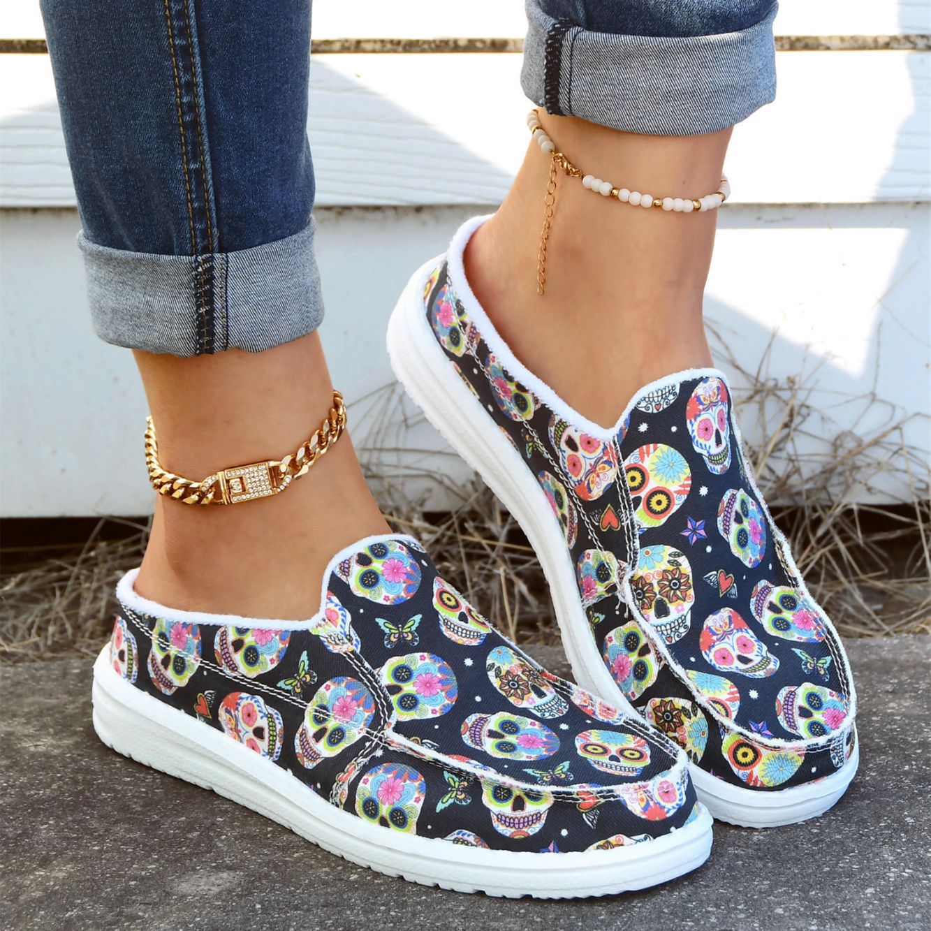 Spring And Summer New New Stylish Slippers Outer Wear Floral Cloth Shoes