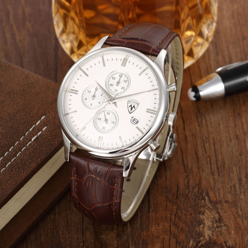 multifunctional stainless steel watch multifunctional leather strap timing