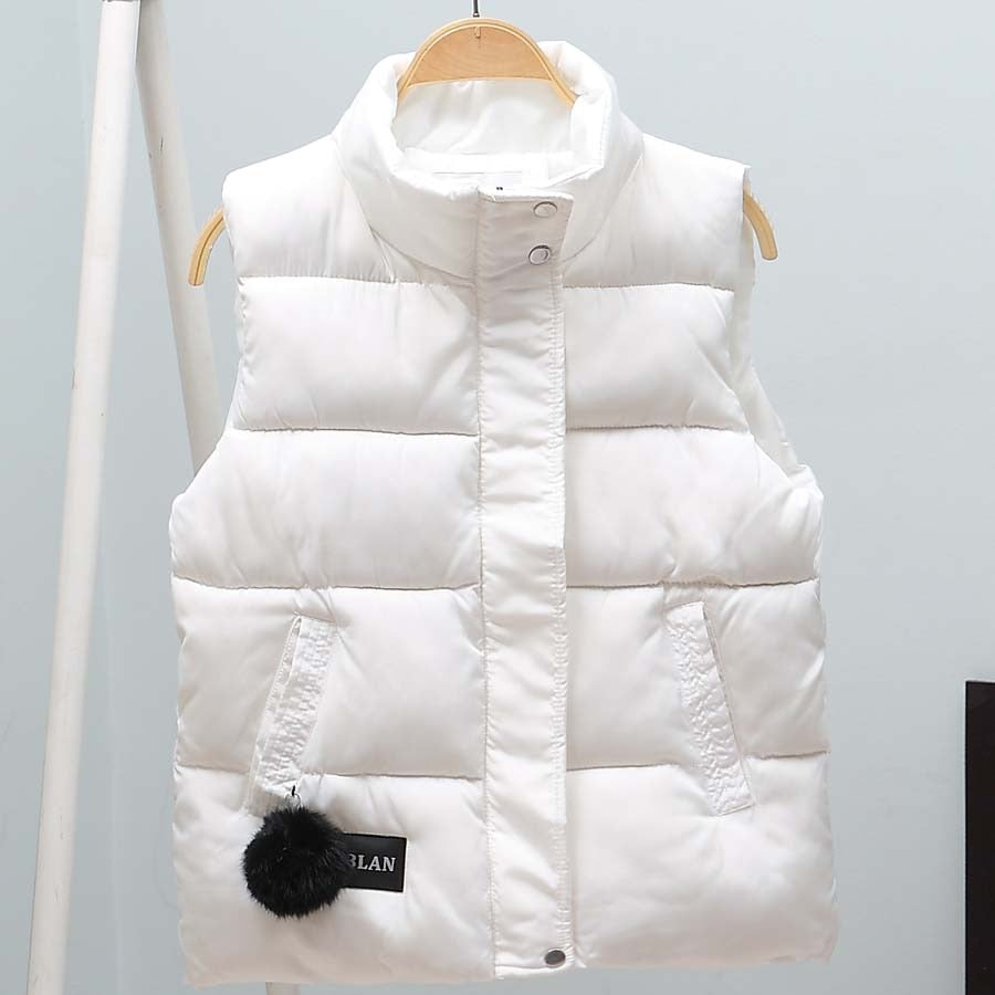 New Fashion Winter Vest For Women Collar Sleeveless Short Coat Women Jacket Waistcoat  Female  Autumn Women Clothing