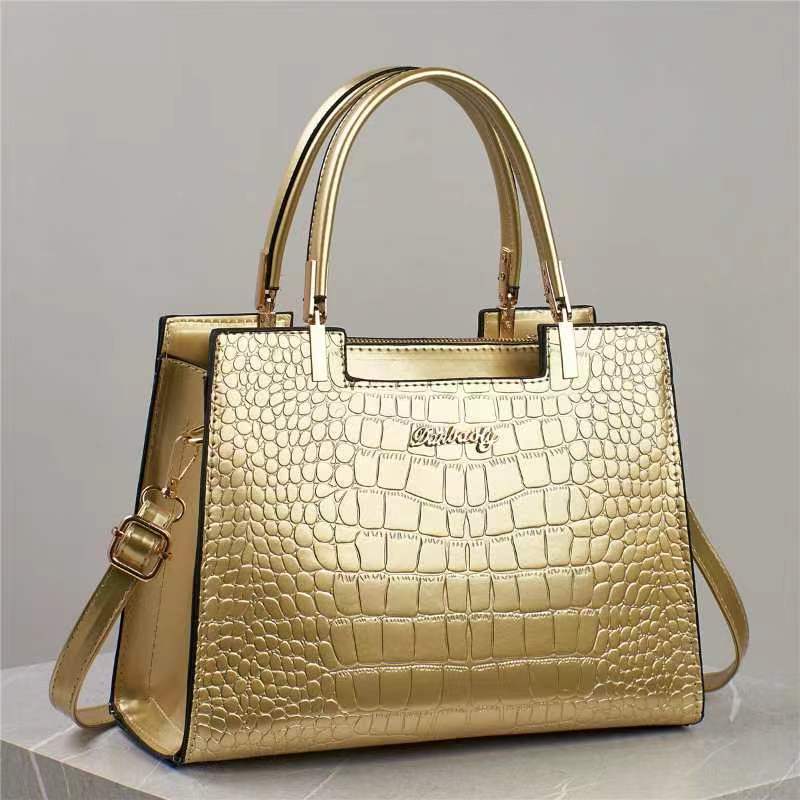 Women's crocodile pattern shoulder bag