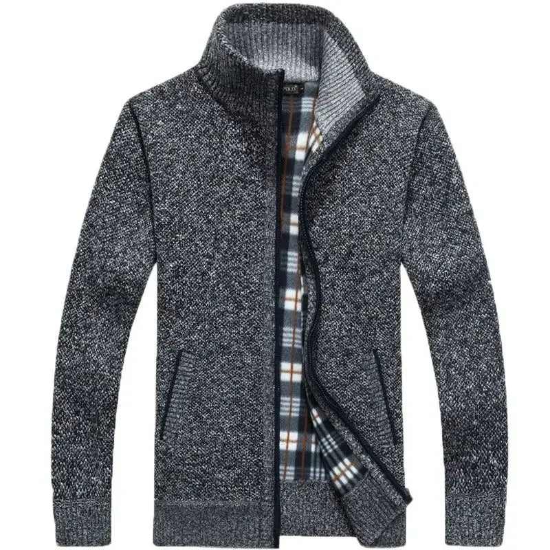Men's Faux Fur Wool Sweater Coat for Autumn Winter