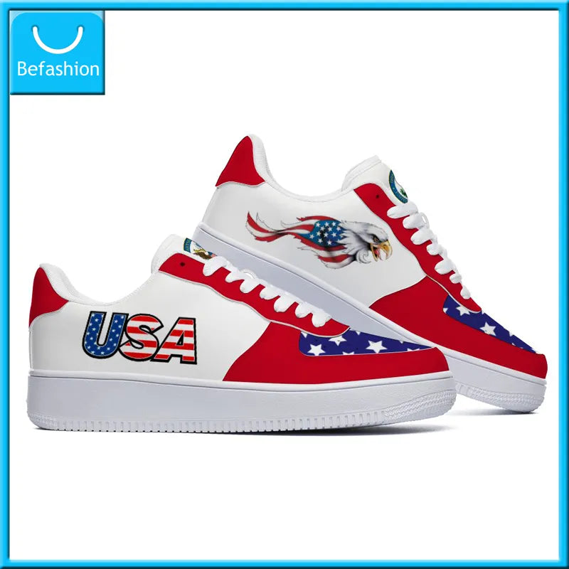 Print on Demand Men Women Custom Shoes Sneakers USA United States Flag Air Force Custom Printing Free Shipping