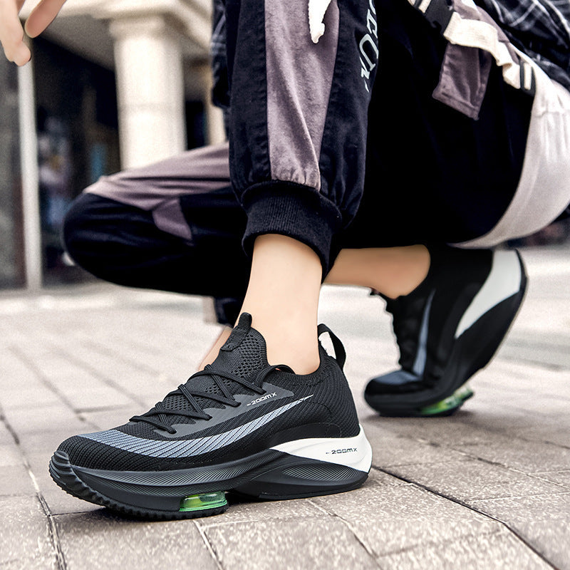 Men's Air Cushioning Sports Shoes Breathable Mesh Lace-up Fashion Personalized Casual Outdoor Running Walking Sneakers