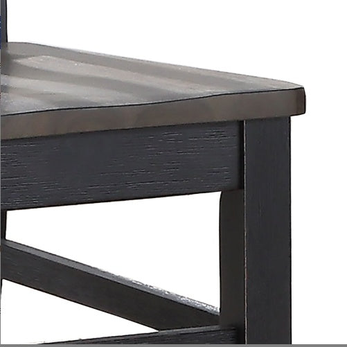 5-piece farmhouse dining set with two-tone finish, cottage style table, chairs