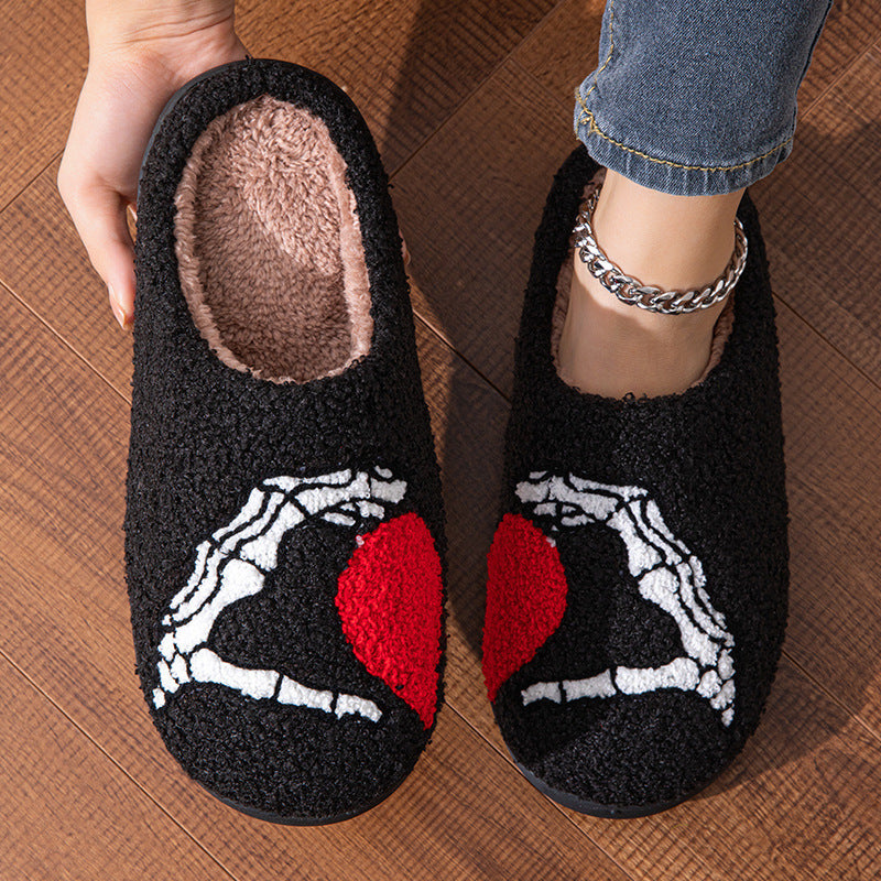 Non-Slip Soft Bottom Cotton House Slippers for Women Men Winter Warm Slippers