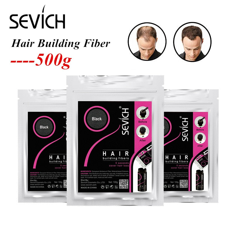 Sevich 500g Hair Building Fiber Refill Hair Thinning Thickening Hair Growth Fiber Keratin Fiber For Hair Anti Hair Loss Products